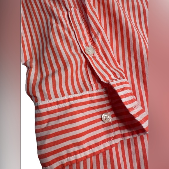 New Universal Thread Button Down Stripes Pocket Long Sleeve Women's Top Size M - Picture 3 of 7